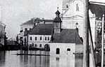 A Rozália kápolna a mai Dóm téren (Itt elbontották, a Lechner téren lett újjáépítve)