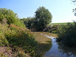 A park végében a töltésen túl a Berettyó folyik A park végében a töltésen túl a Berettyó folyik