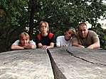 Bütyök, Lina, Bogee és SylverRat a Badacsony megmászása után (GCBADA, 2007.07.23.)