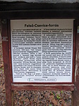 A Felső-Csevice forrás információs táblája A Felső-Csevice forrás információs táblája